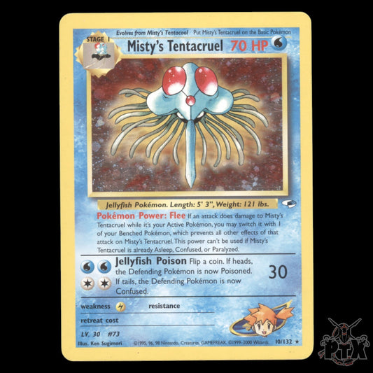 Misty's Tentacruel holo #10/132 Gym Heroes LP/MP Pokemon 2000