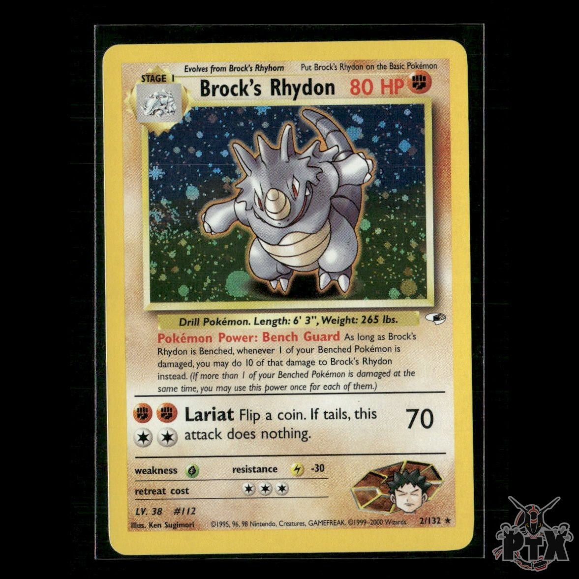 Brock's Rhydon Holo 2/132 Gym Heroes NM Pokemon