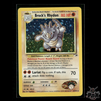 Brock's Rhydon Holo 2/132 Gym Heroes NM Pokemon