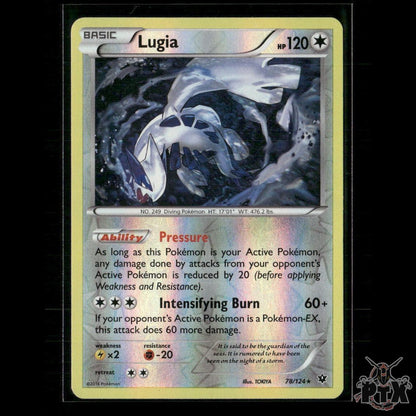 Lugia Reverse Holo 78/124 XY - Fates Collide MP Pokemon