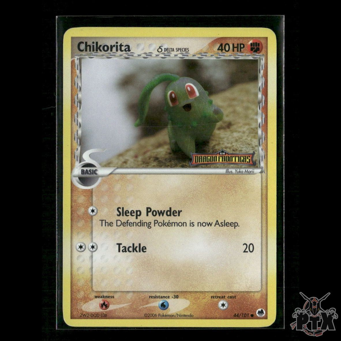 Chikorita Reverse Holo 44/101 EX Dragon Frontiers HP Pokemon