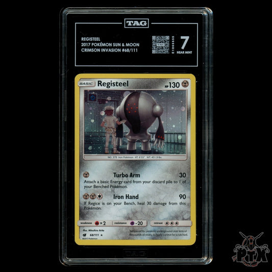 Registeel Holo 68/111 TAG 7 Crimson Invasion Pokemon 2017