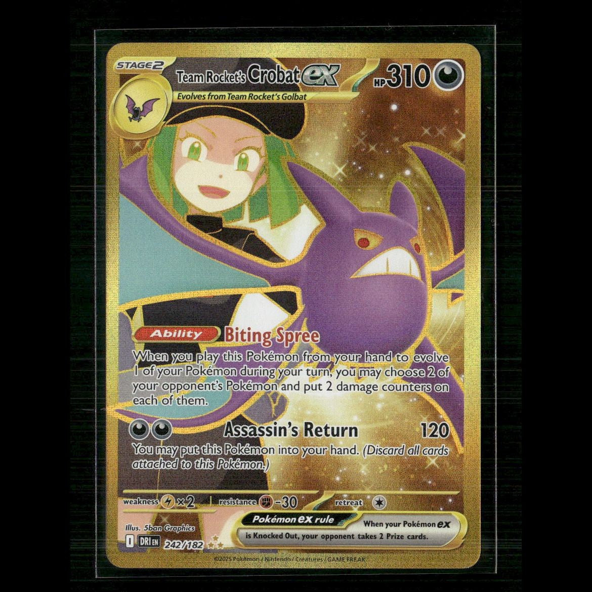 Team Rocket's Crobat ex 242/182 SV10: Destined Rivals NM Pokemon