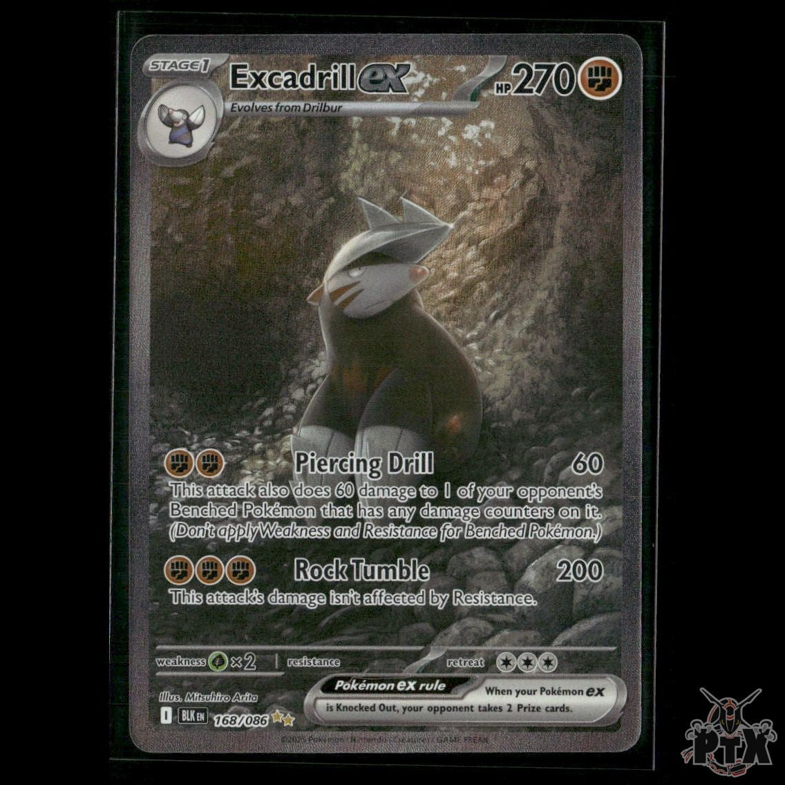 Excadrill ex 168/086 SV: Black Bolt NM Pokemon