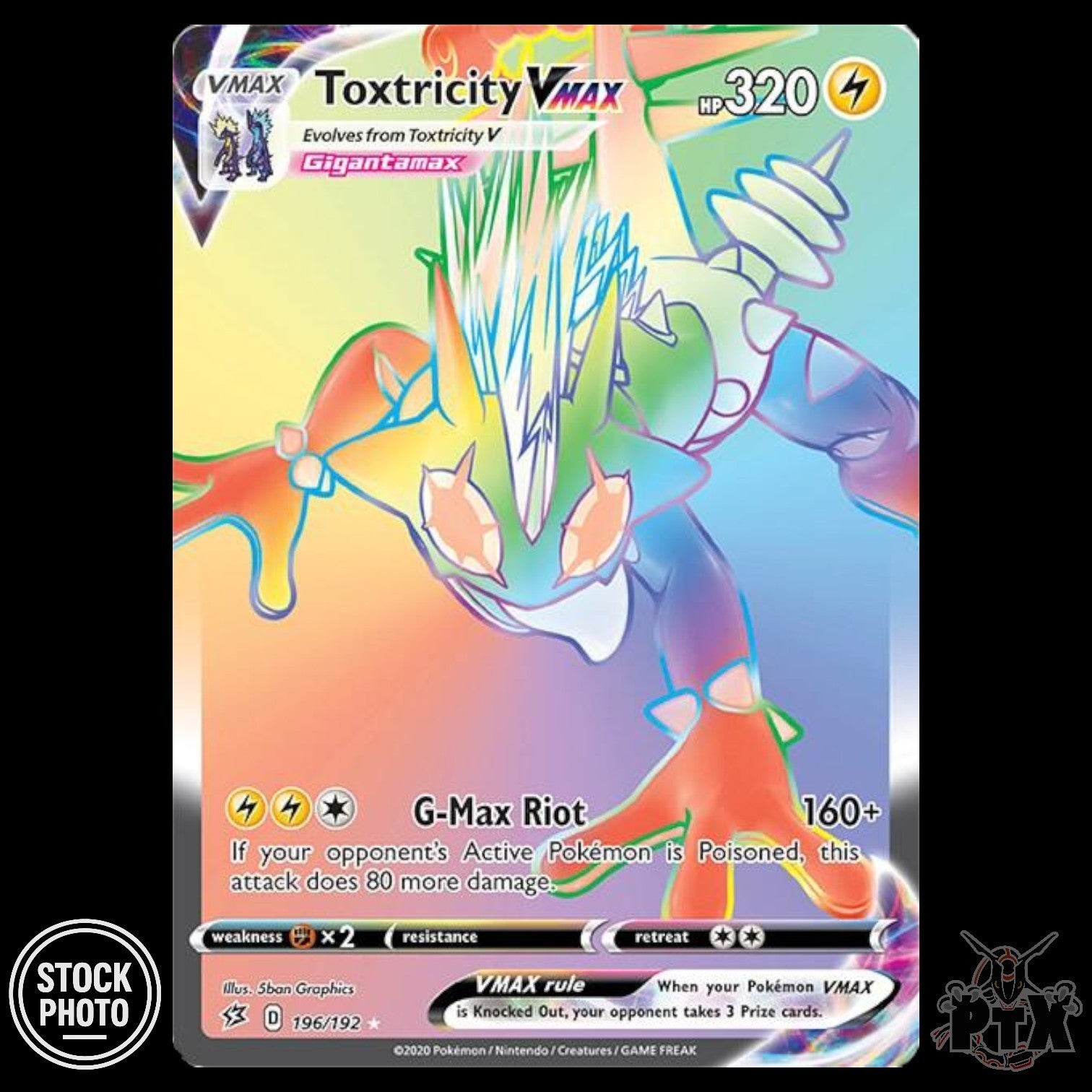 Toxtricity VMAX #196/192 Rebel Clash NM/Near Mint Pokemon 2020