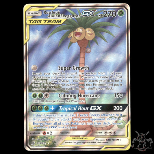 Rowlet & Alolan Exeggutor GX 215/236 SM - Unified Minds NM