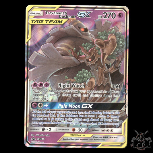 Trevenant & Dusknoir GX #SM217 Sun & Moon Promo HP(water damaged) Pokemon 2019