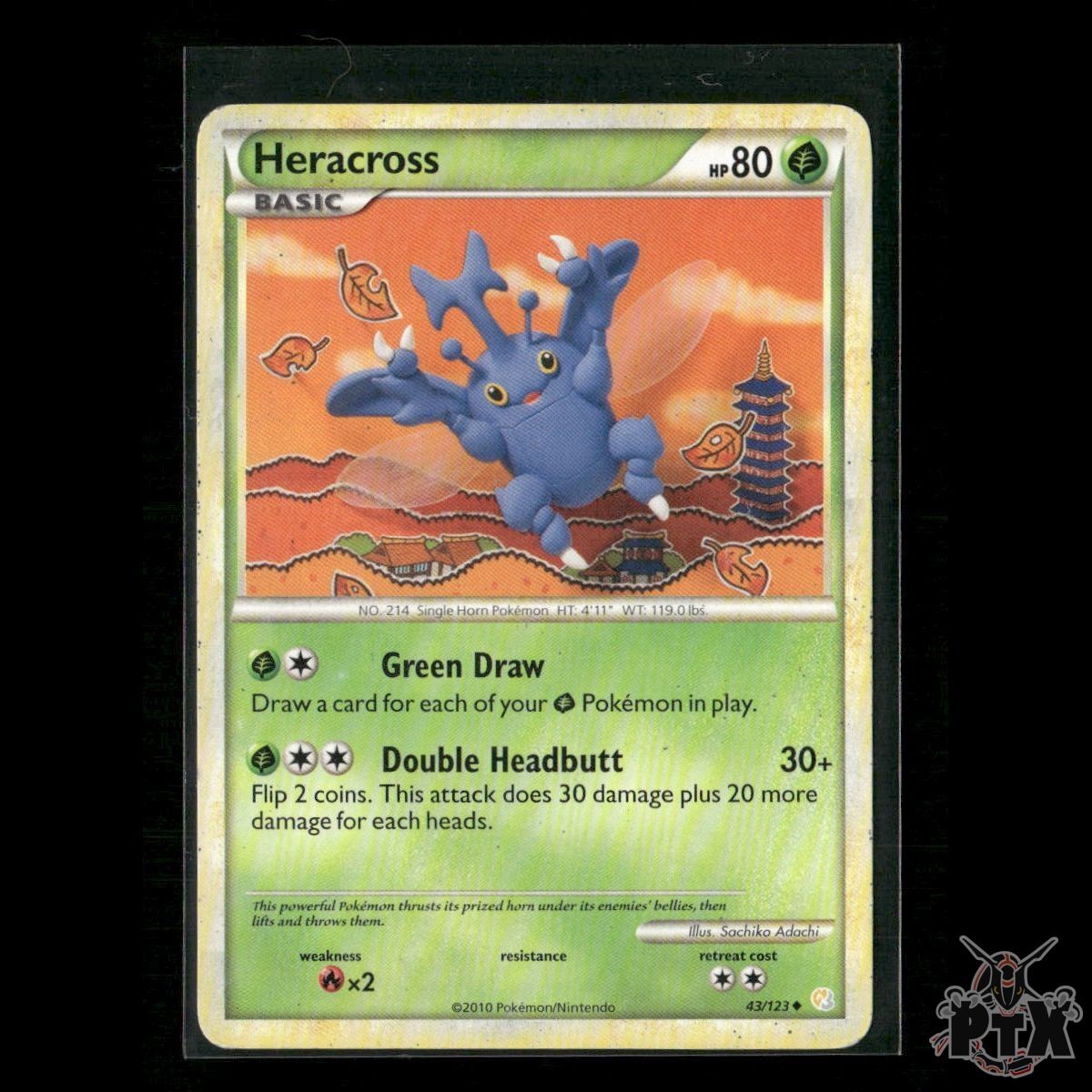 Heracross 43/123 HeartGold SoulSilver HP Pokemon