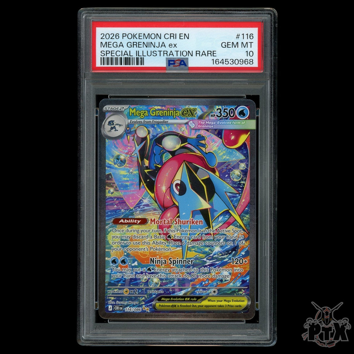 Mega Greninja ex 116/086 PSA 10 Chaos Rising Pokemon 2026