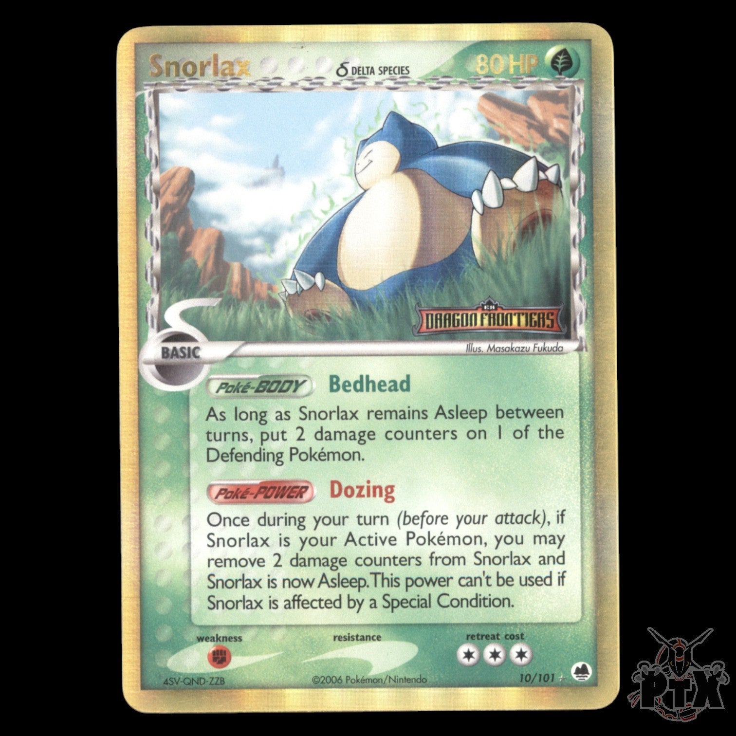 Snorlax Reverse Holo #10/101 EX Dragon Frontiers NM/Near Mint Pokemon 2006