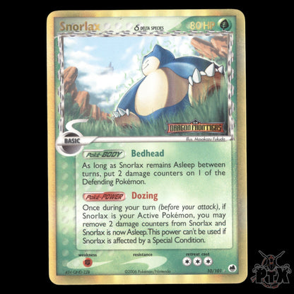 Snorlax Reverse Holo #10/101 EX Dragon Frontiers NM/Near Mint Pokemon 2006