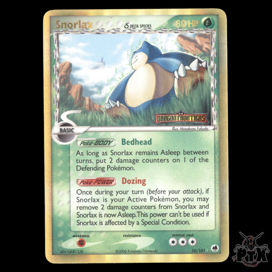Snorlax Reverse Holo #10/101 EX Dragon Frontiers NM/Near Mint Pokemon 2006