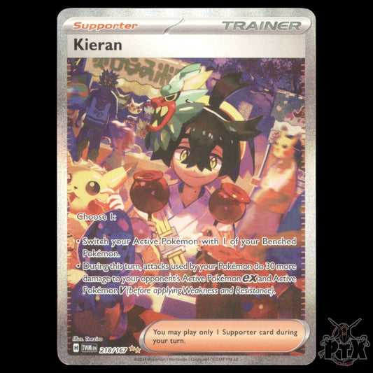 Kieran #218/167 Twilight Masquerade NM/Near Mint Pokemon 2024