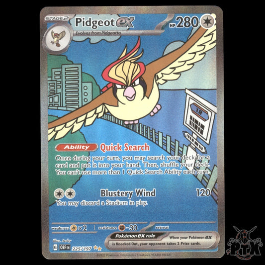 Pidgeot ex #225/197 Obsidian Flames NM/Near Mint Pokemon 2023