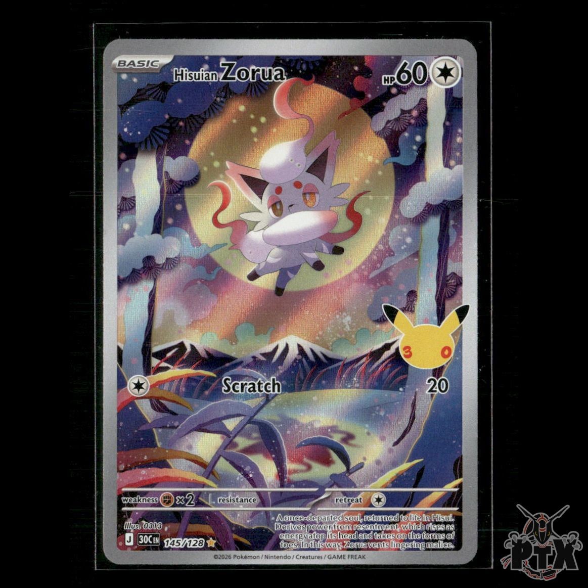 Hisuian Zorua 145/128 ME: 30th Celebration NM Pokemon