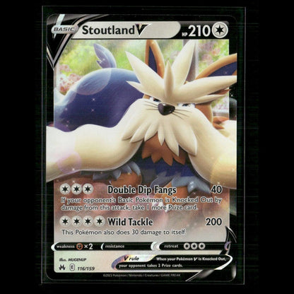Stoutland V 116/159 SWSH: Crown Zenith NM Pokemon