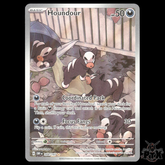 Houndour #204/197 Obsidian Flames NM/Near Mint Pokemon 2023