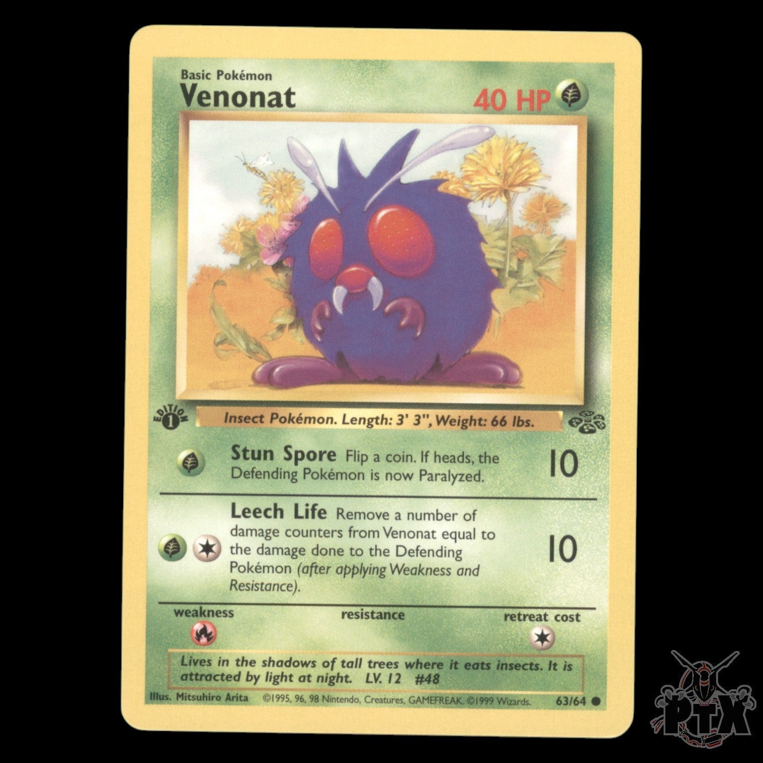 Venonat #63/64 1st Edition Jungle NM/Near Mint Pokemon 1999