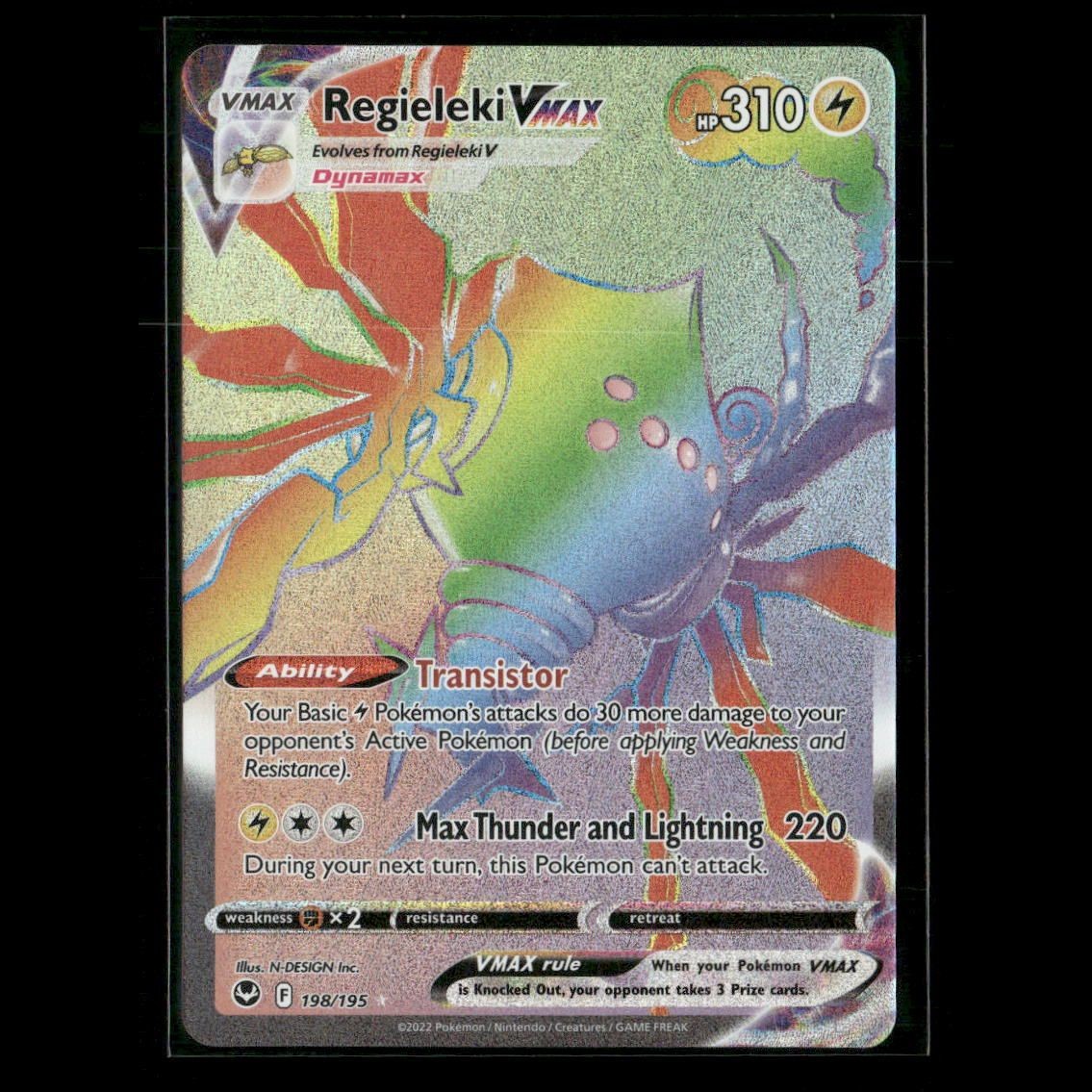 Regieleki VMAX (Secret) 198/195 SWSH12: Silver Tempest NM Pokemon 2022