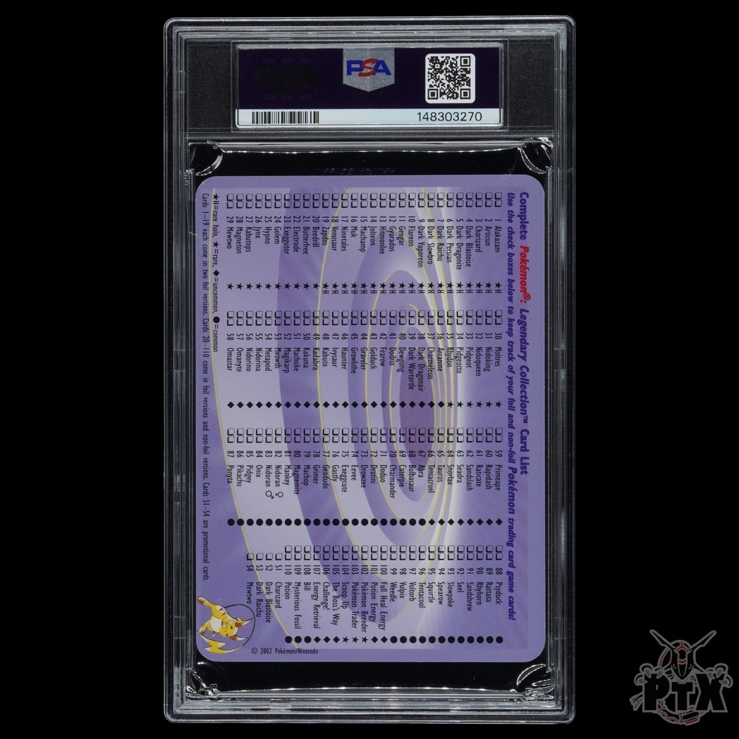 Dark Raichu Reverse Holo S3 PSA 5 Legendary Collection Box Topper Pokemon