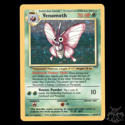 Venomoth Holo #13/64 No Symbol Error Jungle NM/Near Mint Pokemon 1999