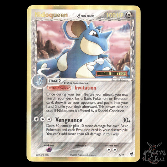 Nidoqueen Reverse Holo #7/101 EX Dragon Frontiers LP/Lightly Played Pokemon 2006