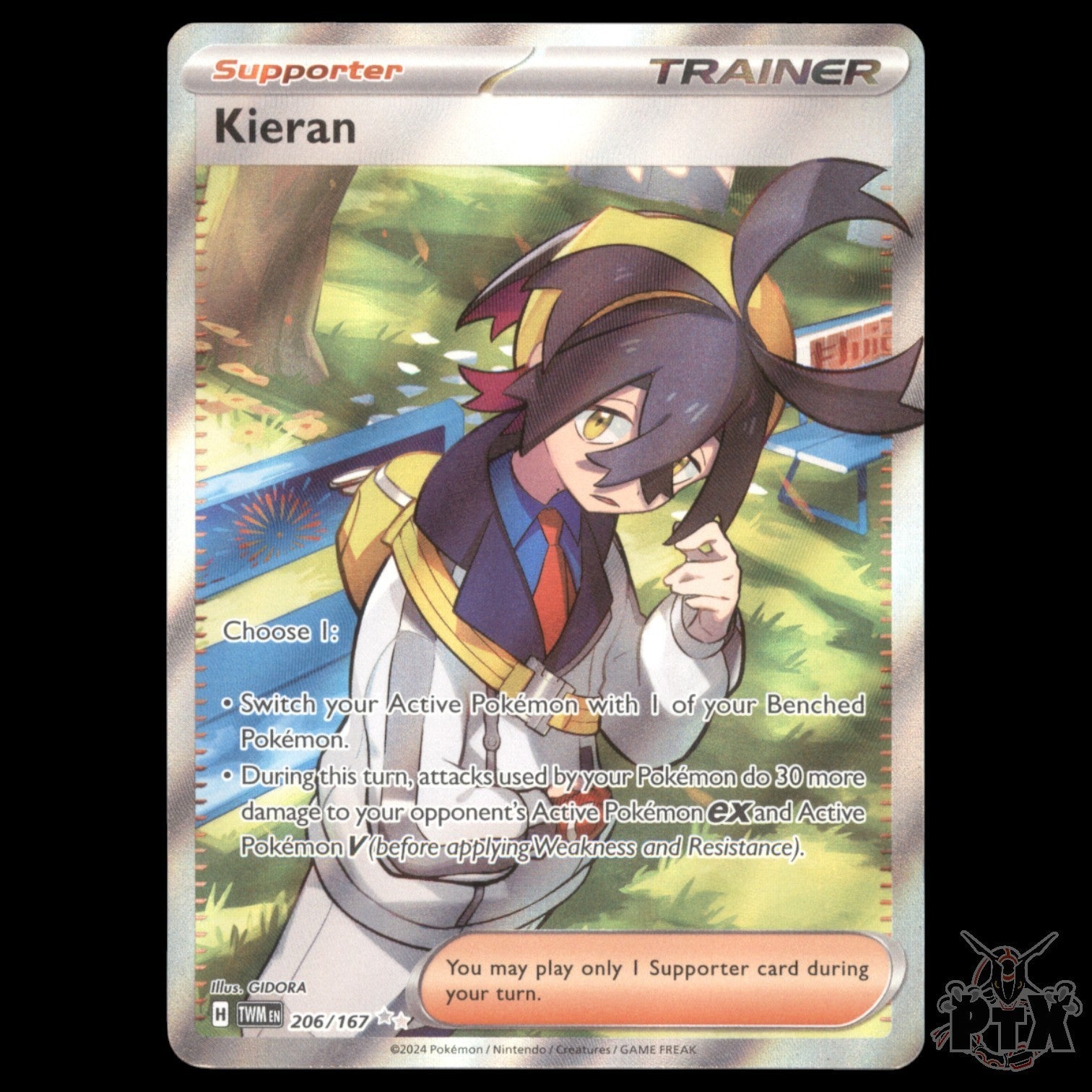 Kieran #206/167 Twilight Masquerade NM/Near Mint Pokemon 2024
