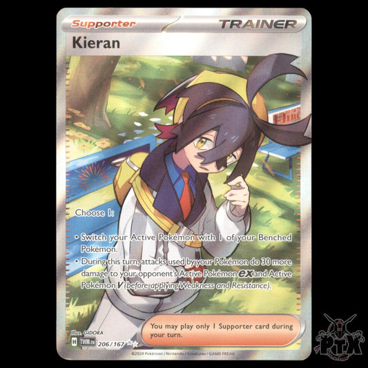 Kieran #206/167 Twilight Masquerade NM/Near Mint Pokemon 2024
