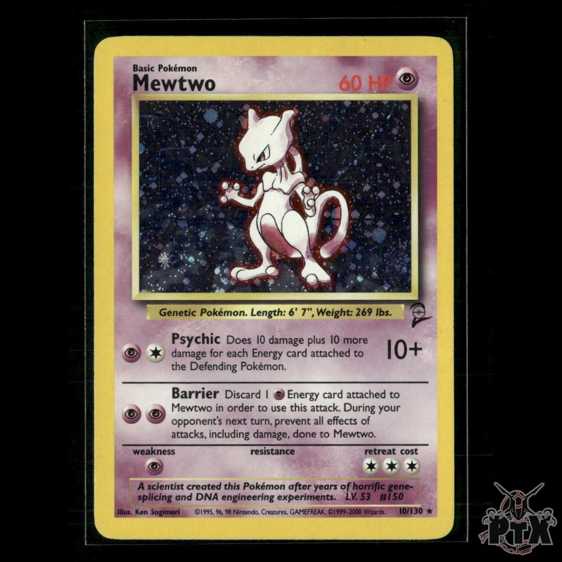 Mewtwo Holo 10/130 Base Set 2 MP Pokemon