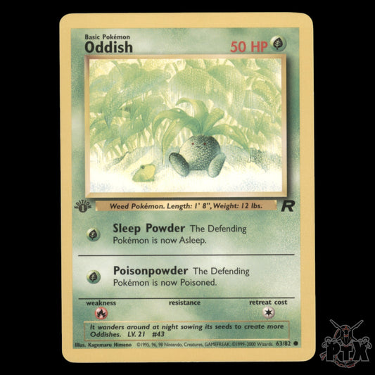 Oddish #63/82 1st Edition Team Rocket NM/Near Mint Pokemon 2000