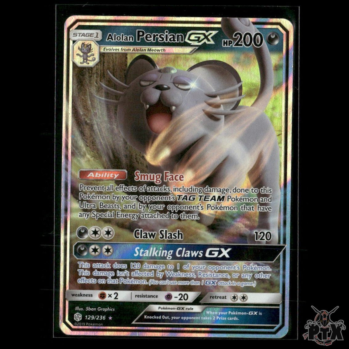 Alolan Persian GX 129/236 SM - Cosmic Eclipse MP Pokemon