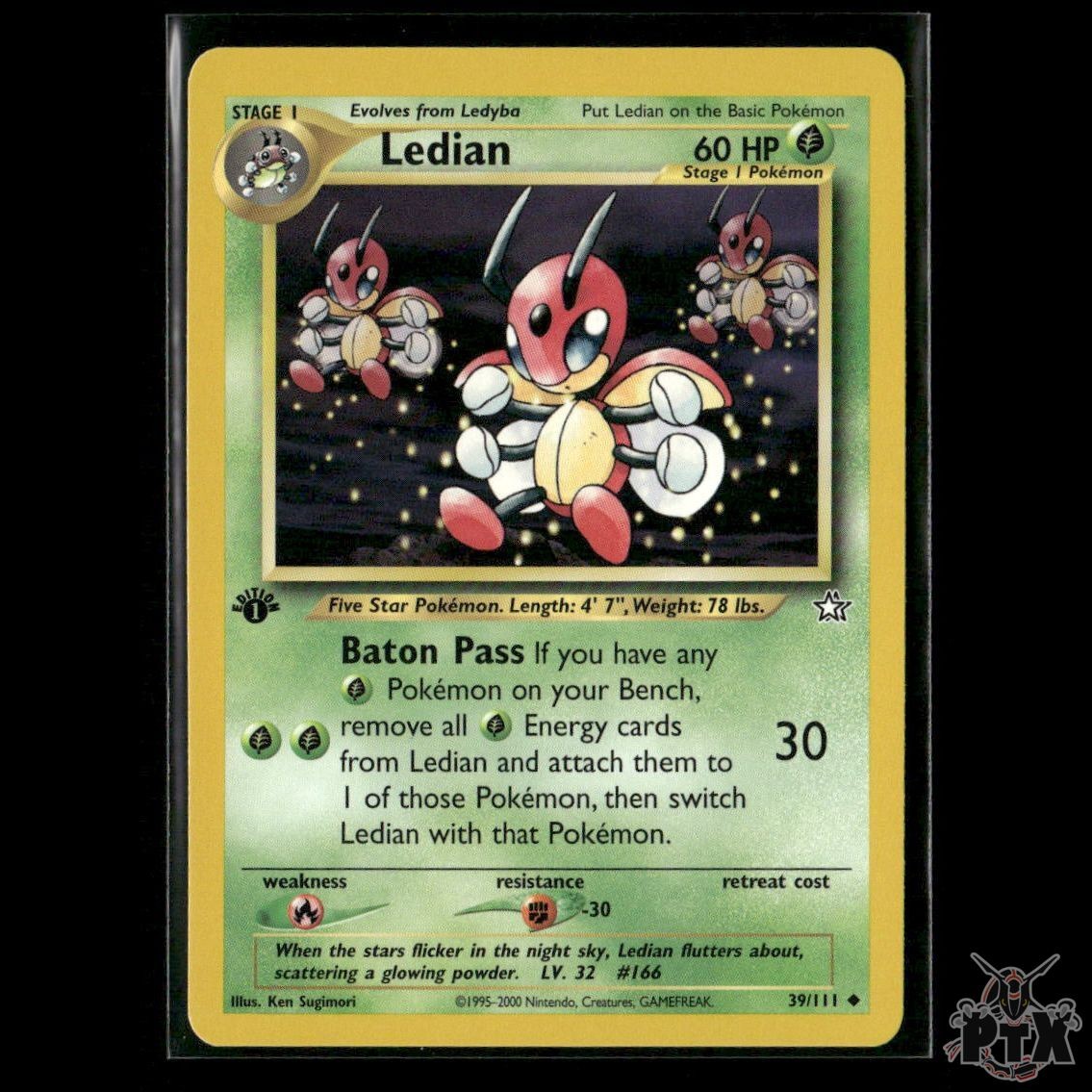Ledian 39/111 1st Edition Neo Genesis NM/LP Pokemon