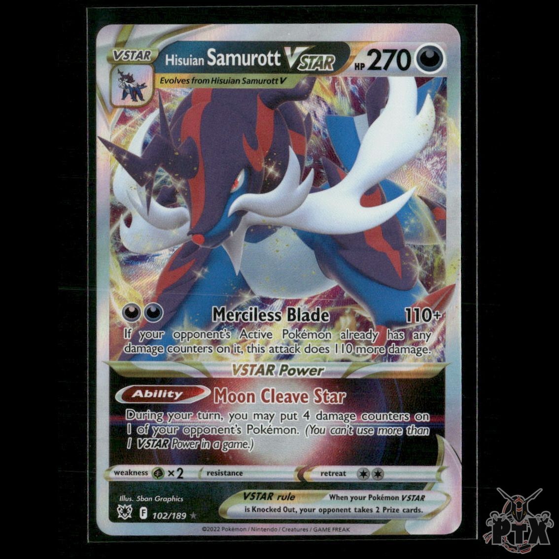 Hisuian Samurott VSTAR 102/189 SWSH10: Astral Radiance NM Pokemon