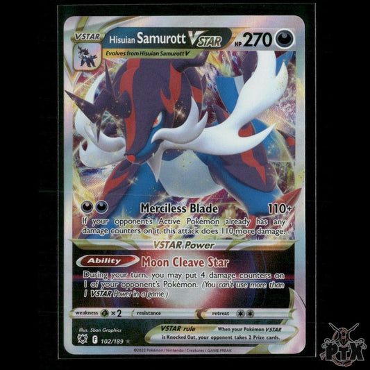 Hisuian Samurott VSTAR 102/189 SWSH10: Astral Radiance NM Pokemon