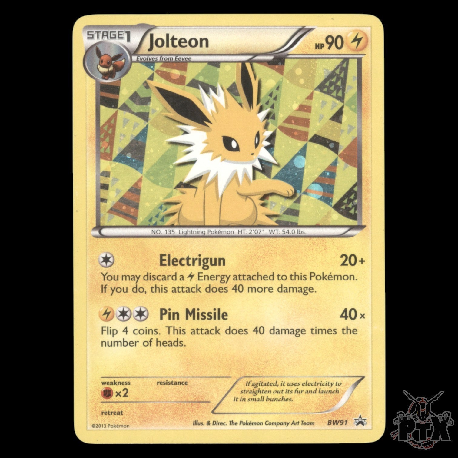 Jolteon Holo #BW91 Black & White Promo MP/Moderatly Played Pokemon 2013
