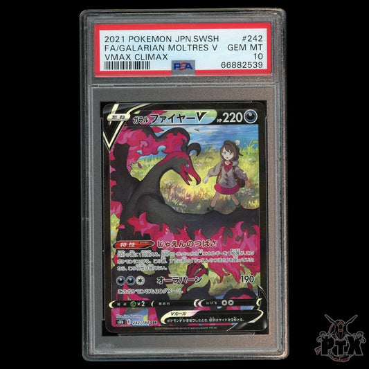 Galarian Moltres V #242/184 PSA 10 Japanese VMAX Climax Pokemon 2021