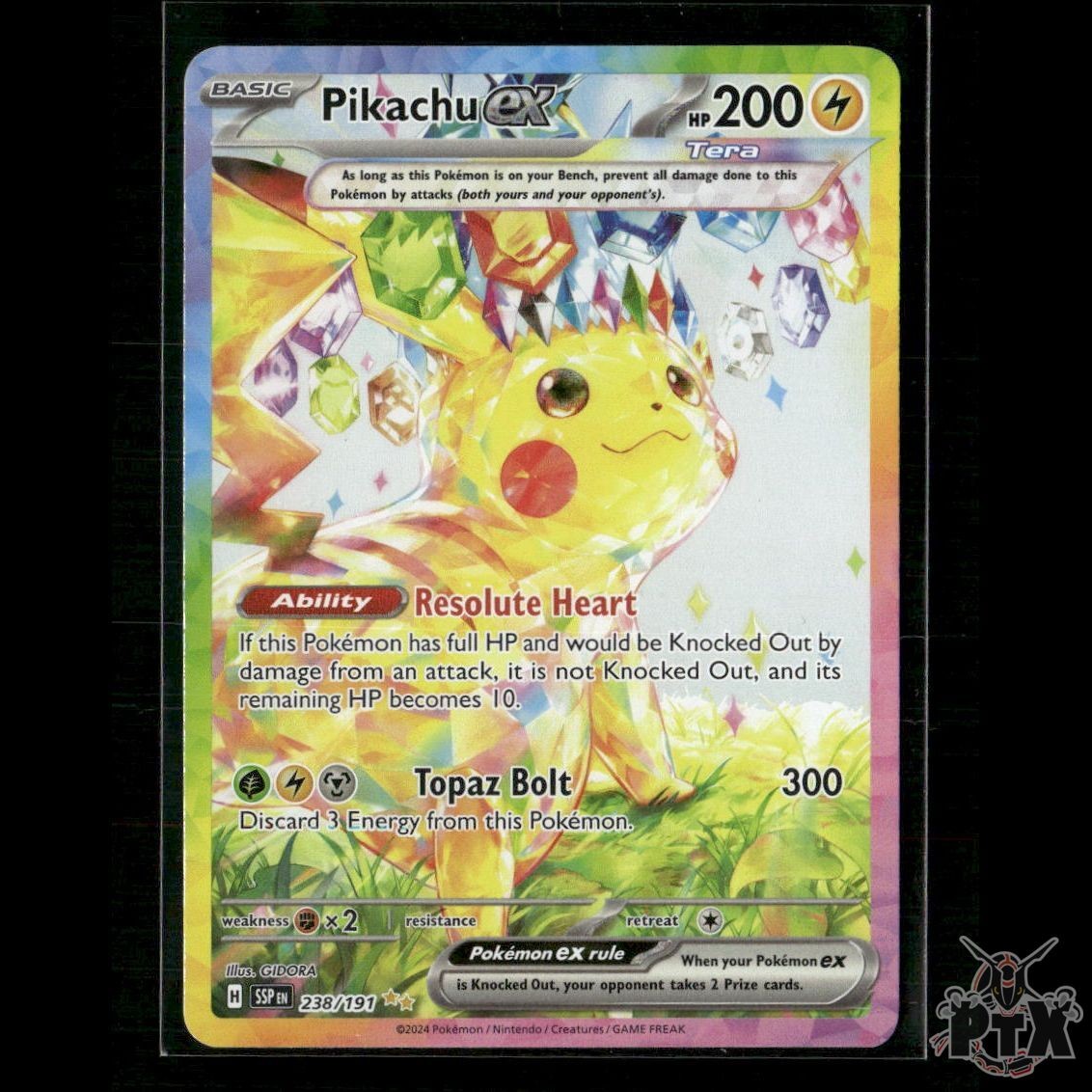 Pikachu ex 238/191 SV08: Surging Sparks NM Pokemon
