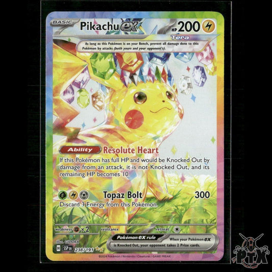 Pikachu ex 238/191 SV08: Surging Sparks NM Pokemon