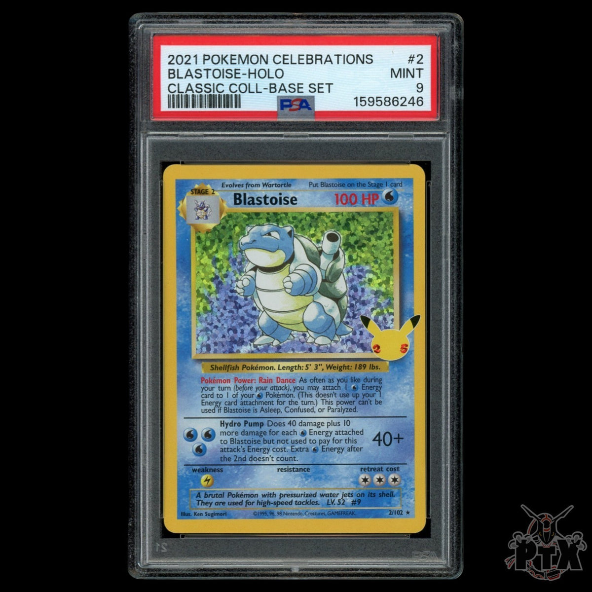 Blastoise 2/102 PSA 9 Celebrations Pokemon 2021
