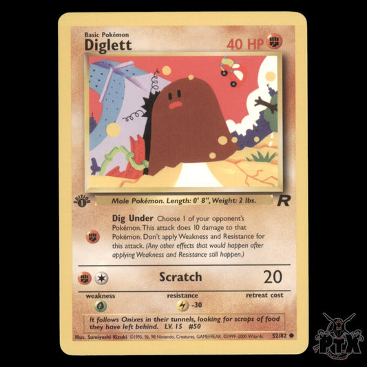Diglett #52/82 1st Edition Team Rocket NM/Near Mint Pokemon 2000