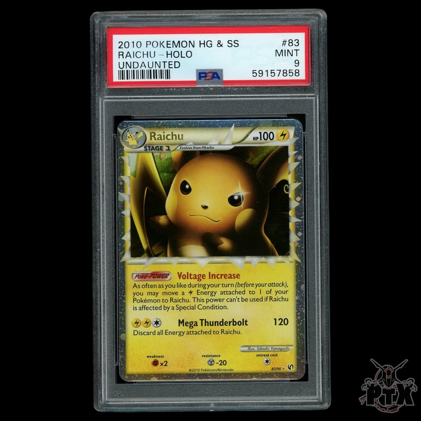 Raichu Prime #83/90 PSA 9 Undaunted Pokemon 2010
