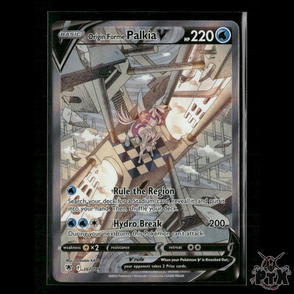 Origin Forme Palkia V (Alternate Art) 167/189 SWSH10: Astral Radiance NM Pokemon