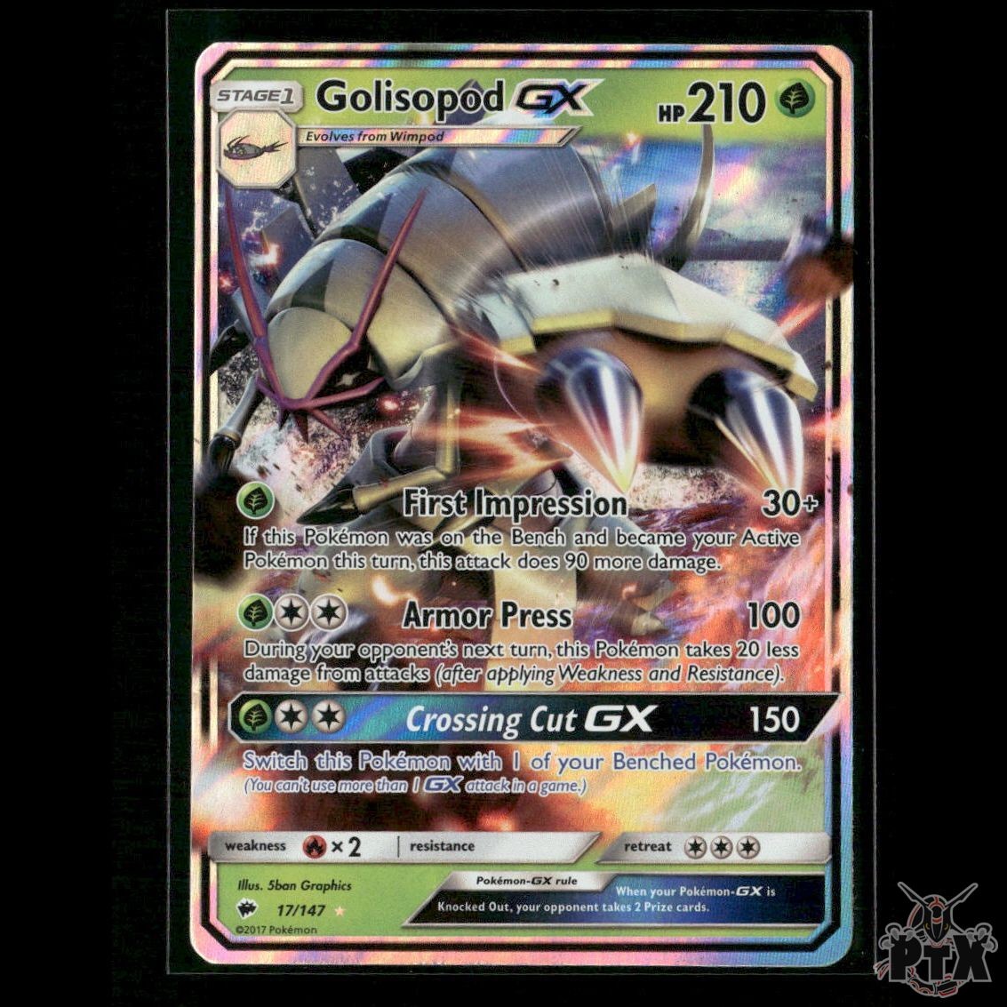 Golisopod GX 17/147 SM - Burning Shadows NM Pokemon