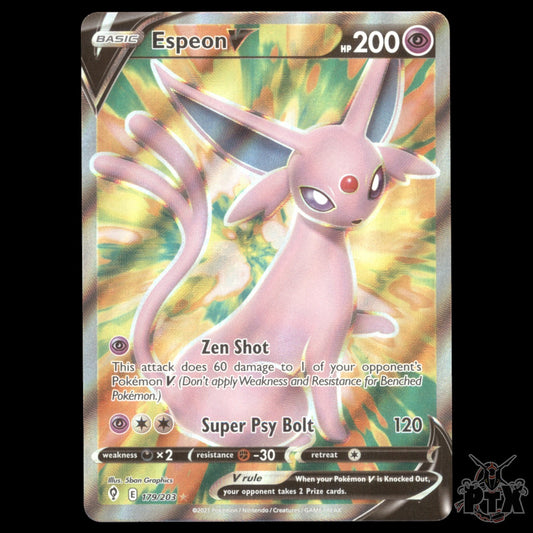 Espeon V #179/203 Evolving Skies NM/Near Mint Pokemon 2021