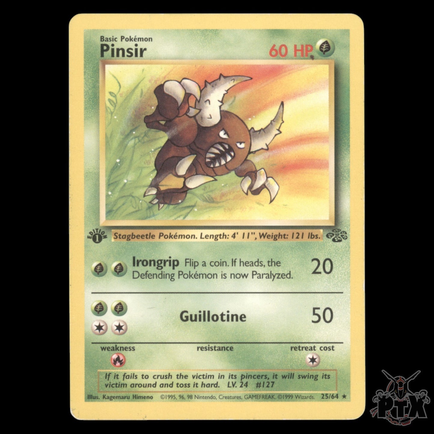 Pinsir #25/64 1st Edition Jungle Heavily Played Pokemon 1999