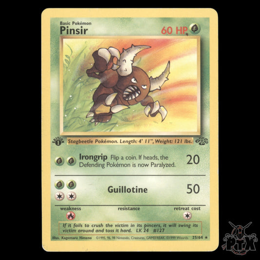 Pinsir #25/64 1st Edition Jungle Heavily Played Pokemon 1999