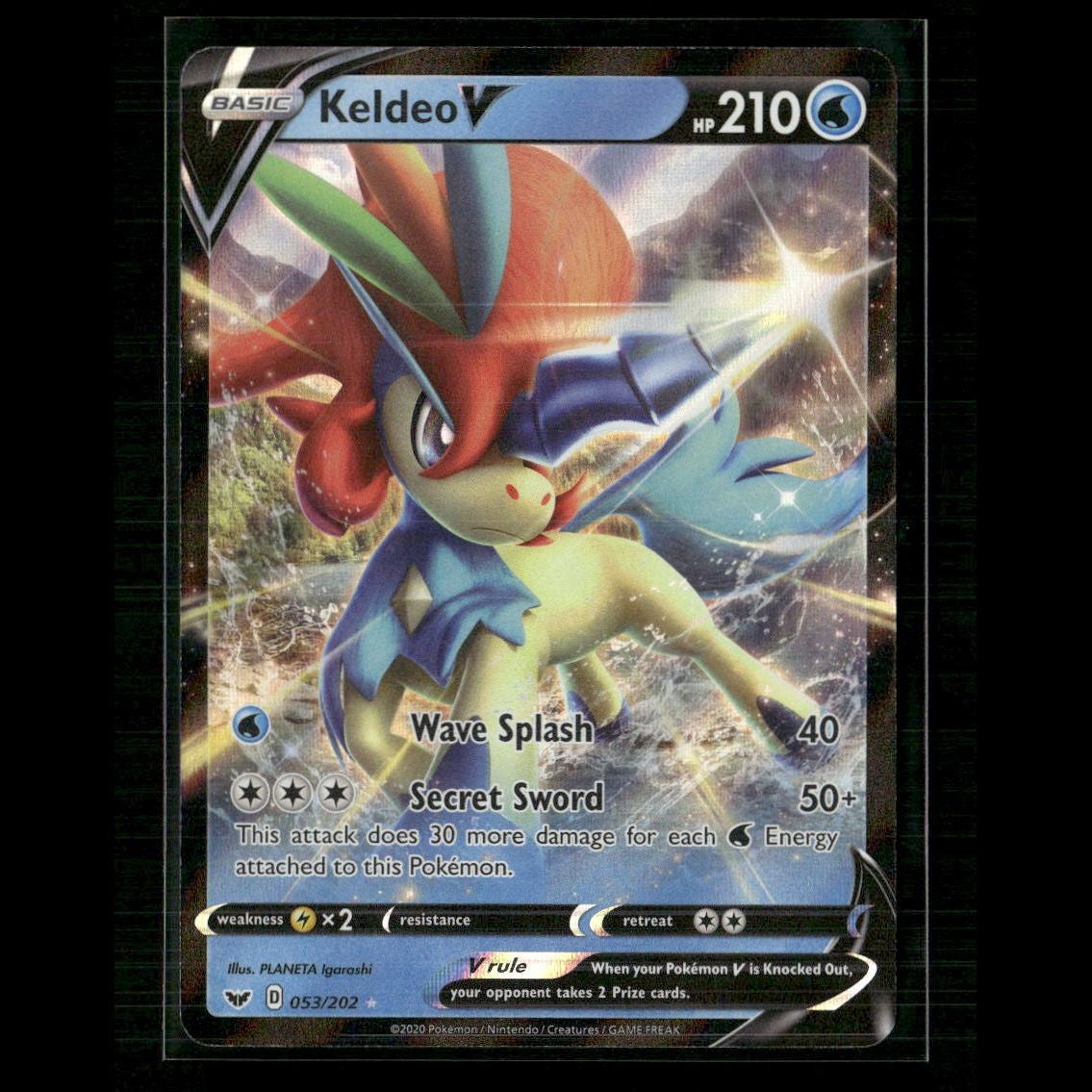 Keldeo V 053/202 SWSH01: Sword & Shield Base Set NM Pokemon