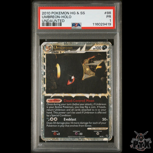 Umbreon Prime 86/90 PSA 1 Undaunted Pokemon 2010