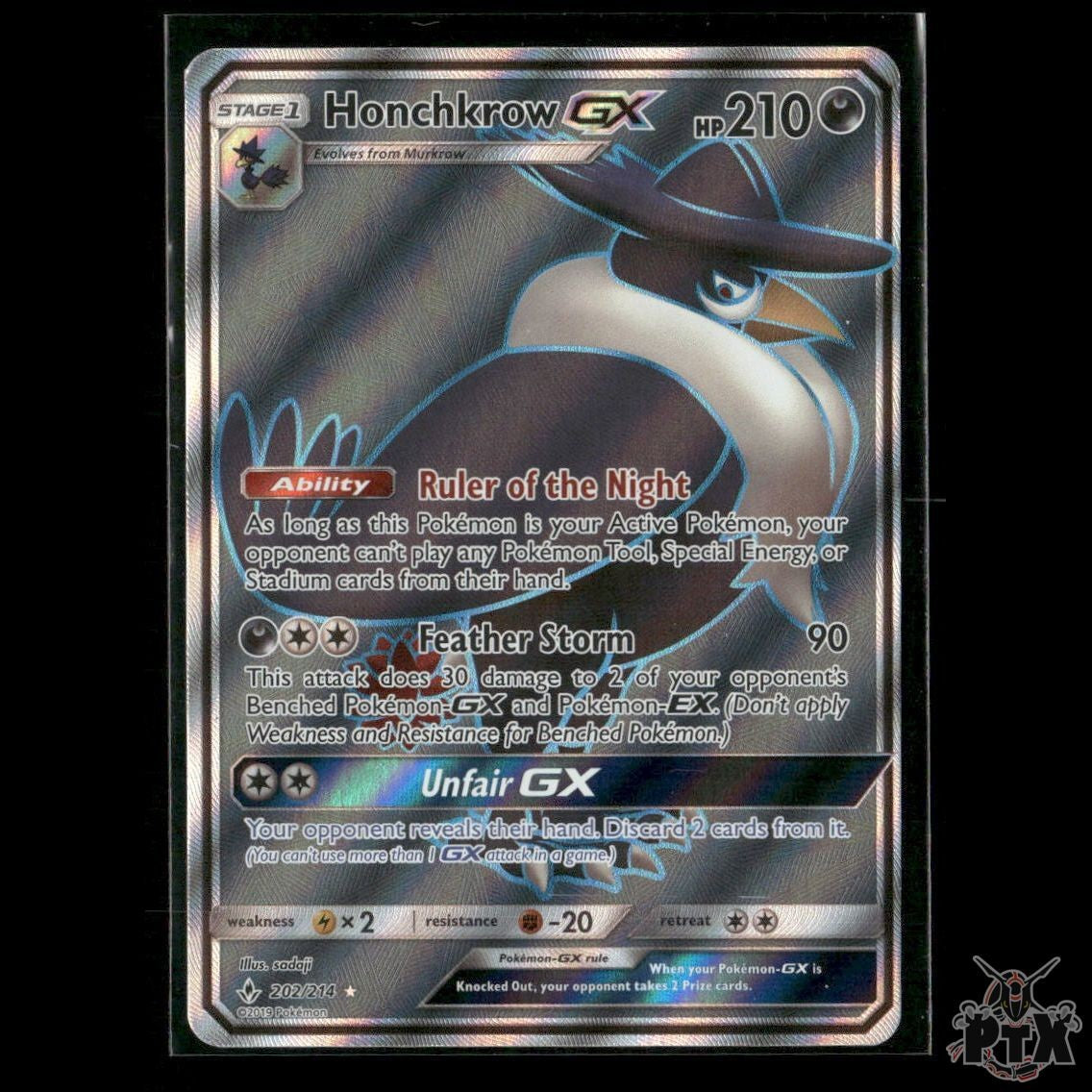 Honchkrow GX (Full Art) 202/214 SM - Unbroken Bonds LP Pokemon