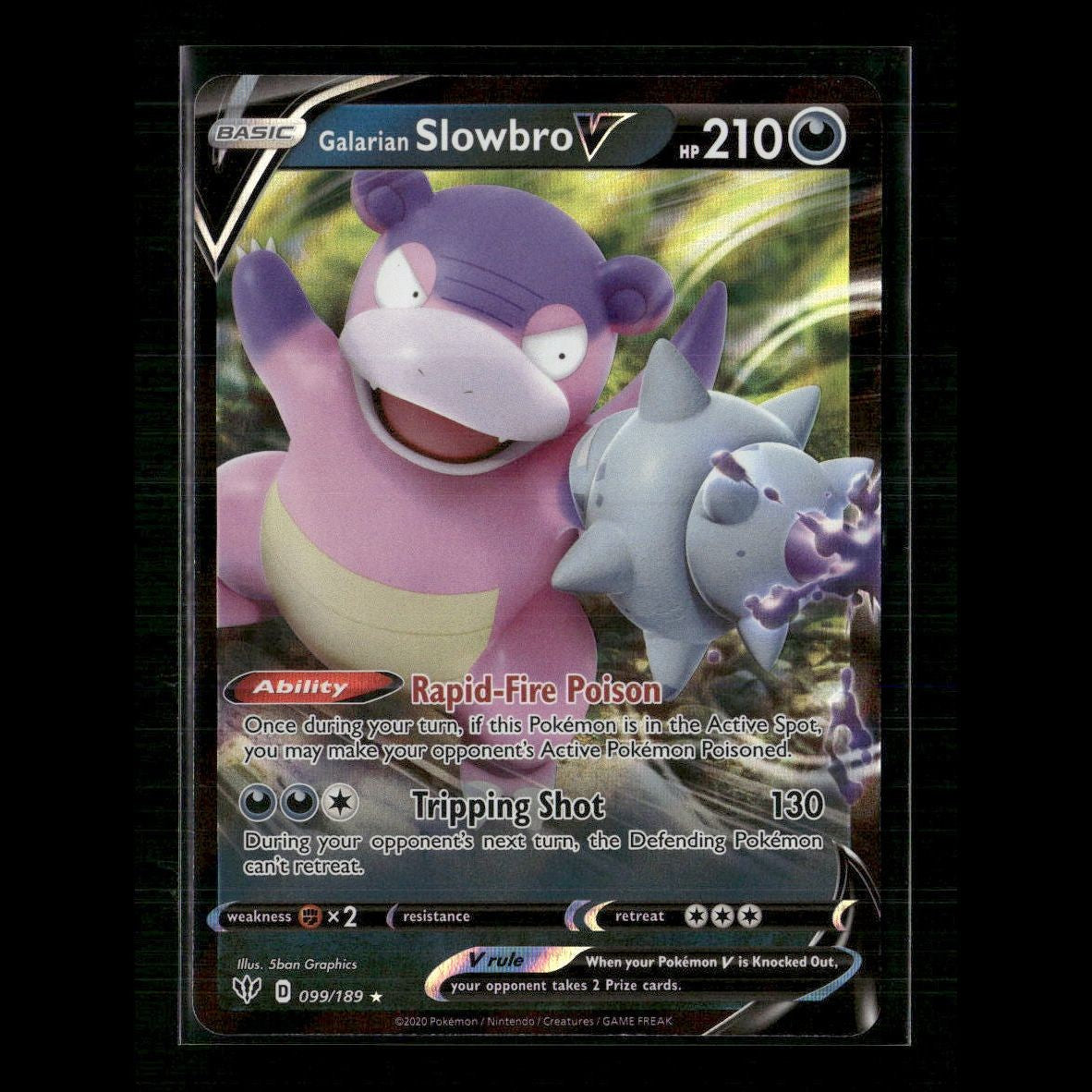 Galarian Slowbro V 099/189 SWSH03: Darkness Ablaze NM Pokemon
